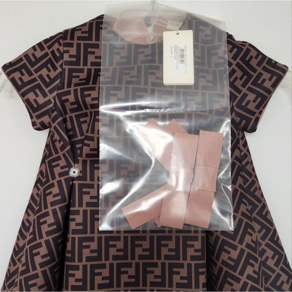 FENDI Little Girl's & Girl's Neoprene All‎ Over Logo Dress - Picture 4 of 9